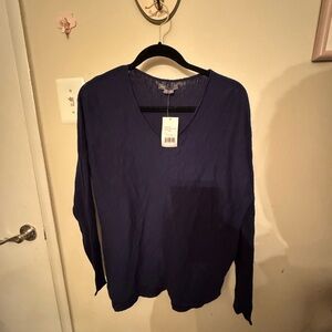 Vince Deep Blue Knit Top